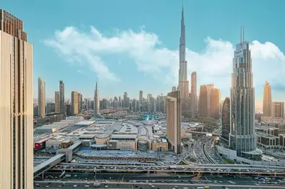 a view of a large city with tall buildings at Mahogany 21 - 4BR - Dubai Mall Walk & Burj Khalifa in Dubai