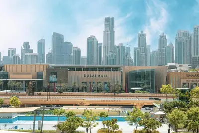 a view of the dixon mall with a city at Mahogany 21 - 4BR - Dubai Mall Walk & Burj Khalifa in Dubai