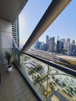 a view of a city from a high rise building at Stylish JLT Apartment - Marina Skyline View - Next to Metro - Walk to Beach in Dubai