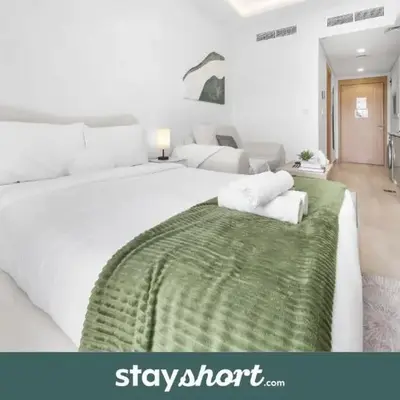 StayShort - Studio Apartment at Azizi Riviera with Balcony