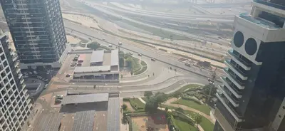 an aerial view of a city with buildings and roads at Studio in JLT near Metro - Close to Marina, JBR in Dubai