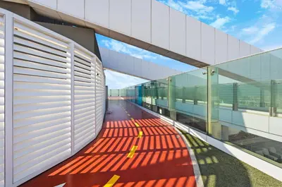 an external view of a building with a glass wall at Skyline 1 Residence 2204 in Dubai
