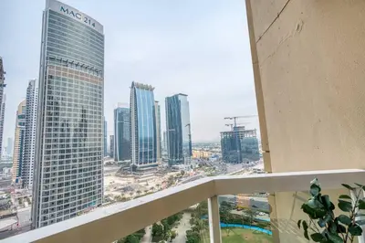 a view of a city from the balcony of a building at PVH - Dubai Gate 1 - Cozy Central Studio in JLT in Dubai