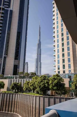 a view of the burj khalifa in a city at Frank Porter - The Signature in Dubai