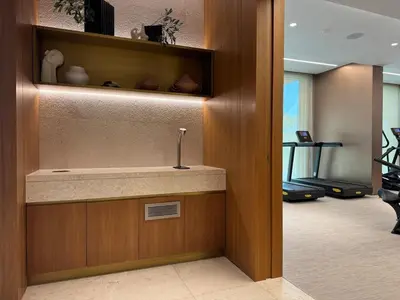 a kitchen with a sink in a room at 1 BR apartment in Ellington Beach House in Dubai