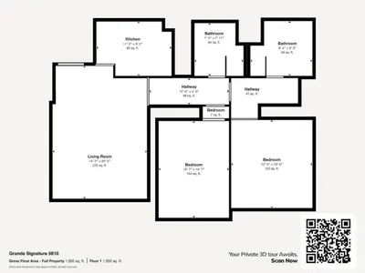 a black and white floor plan of a house at NEXT TO DUBAI MALL AND BURJ 2BR in Dubai