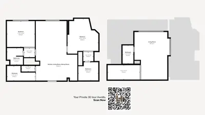 a floor plan of a house at Family-Friendly 2BR in Azizi Plaza with Pool & Gym in Dubai