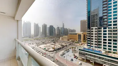a view of a city skyline from a building at Marina View Tower 2BR Stunning Canal Views in Dubai