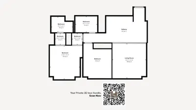 a floor plan of a house at Chic 2BR Getaway Marina Vista T2 Sea view in Dubai