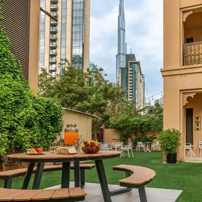 Downtown 2BHK Burj View & Private Garden
