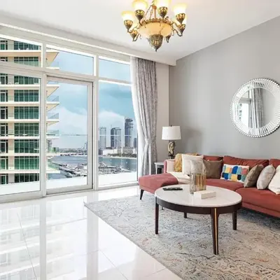2 Bedroom Apartment in Emaar Beachfront with Palm and Marina Views