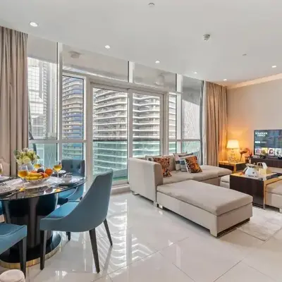 Nice 2 Bedroom DAMAC Uppercrest Downtown Near Dubai Mall - Partial Burj Khalifa View
