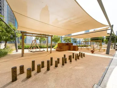 a pavilion with a playground in a building at Luxury 2 bed, 5 mins walk to Dubai Mall and Burj Khalifa in Dubai