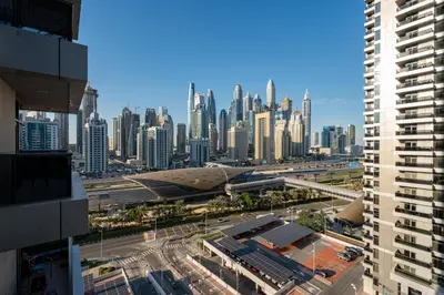 a view of a city with a bunch of tall buildings at GuestReady - 1BR | JLT Apt near Metro Station in Dubai