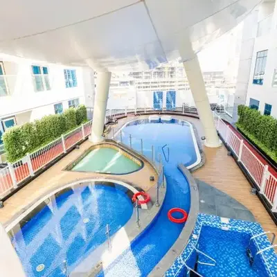 Luxury Dubai Studio with Private Pool & Desert Views