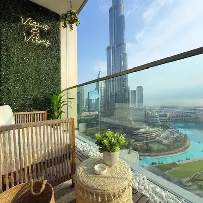 Breathtaking 2Bedroom front-row Burj Khalifa & Fountain Views from Balcony