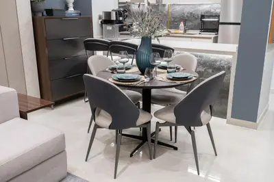 a dining room with a table and chairs at Premium 1BHK Apartment Nobles Tower by Czechin in Dubai