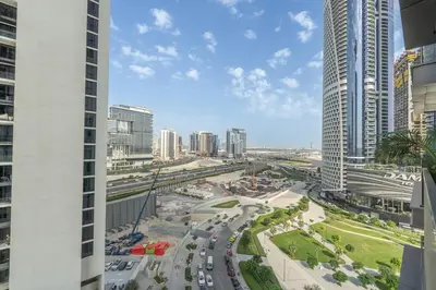 a view of a city with tall buildings at Premium 1BHK Apartment Nobles Tower by Czechin in Dubai