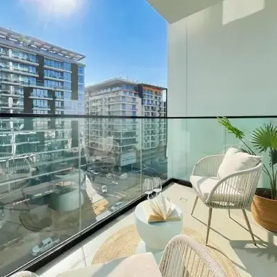 Warm-Toned Studio with City Views in Binghatti Azure