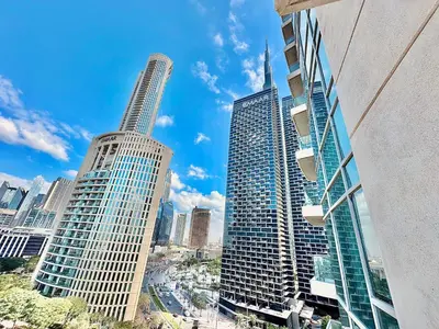 a view of a city skyline with tall buildings at EasyGo - Elegant 1BR in Downtown Dubai in Dubai