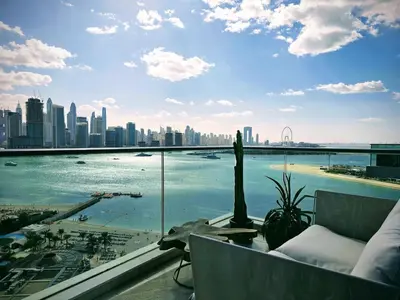 a view of a city skyline from a building at Top Floor Penthouse In Oceana With Panoramic Views in Dubai