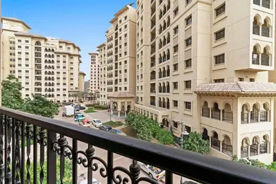 a view of a city with tall buildings at The Smart Concierge - Andalus Jumeirah Golf Estates in Dubai