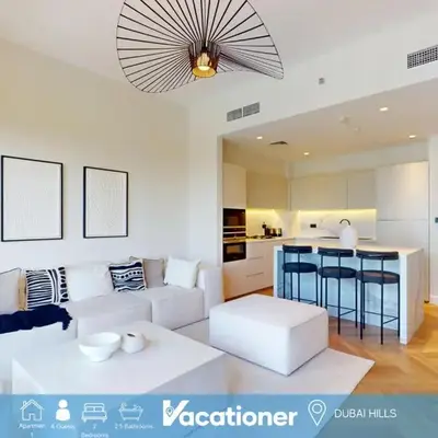 Vacationer l Upgraded Aesthetic 2 Bed l near Dubai Hills Mall
