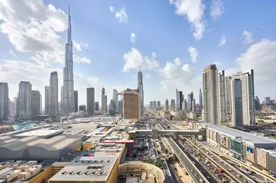 a view of a large city with tall buildings at Frank Porter - Vida Dubai Mall in Dubai