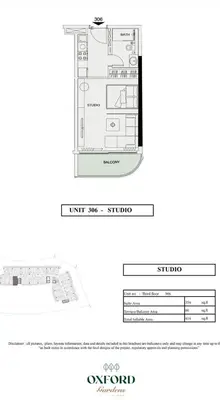a floor plan of a house at Deluxe Studio for Rent in Oxford Gardens Dubai in Dubai