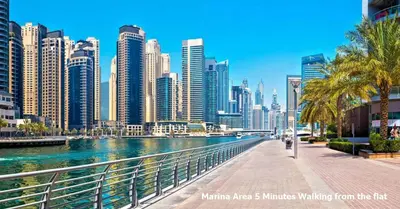a view of a city with a river and buildings at Studio - Dubai Marina - Partial Marina View Z1104 in Dubai