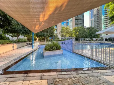 an overhead view of a swimming pool in a city at GlobalStay Luxury Apartments The Residences Tower 8 Downtown Dubai in Dubai