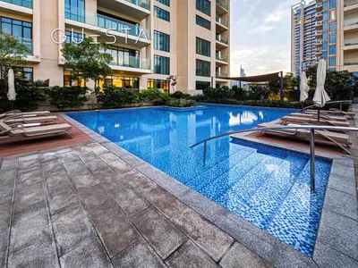 a swimming pool in the middle of a building at Vida The Hills Residences, Dubai in Dubai