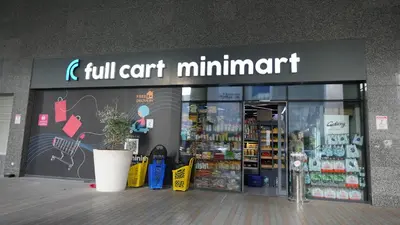 a full cart mini implement store in a mall at Cozy 1BR in Business Bay, 10 mins to Metro in Dubai