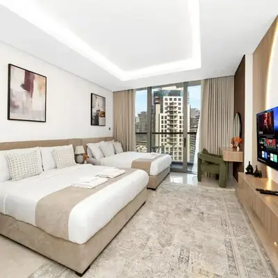 Large modern STUDIO in STERLING DOWNTOWN I DUBAI MALL I Sleeps 4 I Amazing Balcony