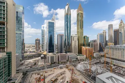 a view of a large city with buildings at HAVN - 3 bedroom in Park Towers, DIFC in Dubai