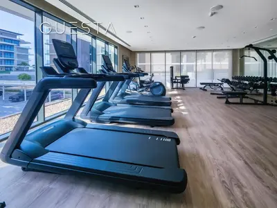 a gym with treadmills and a treadmill at Seagate by Emaar, Mina Rashed Marina, Dubai in Dubai