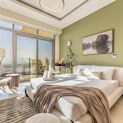Sleek Modern Studio with Direct view of Dubai Skyline - Farhad Azizi Residence