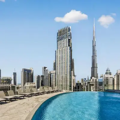 New Downtown Bldg Near Burj View with Infinity Pool and SkyGym