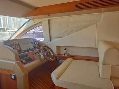 a view of the cockpit of a boat at Luxury yacht Stay Dubai in Dubai