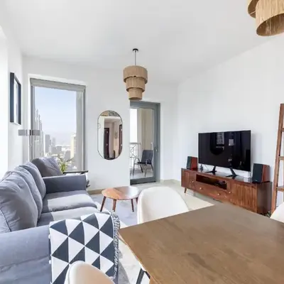Elegant 2BR Balcony and Stunning Burj Views