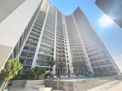 a rendering of a large apartment building at Premium 1 BDR in Zada Tower-Business Bay in Dubai