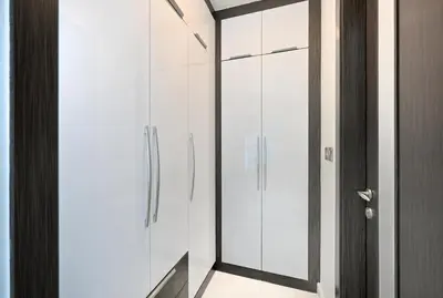 a glass shower door in a bathroom at Bayz by Denube in Dubai