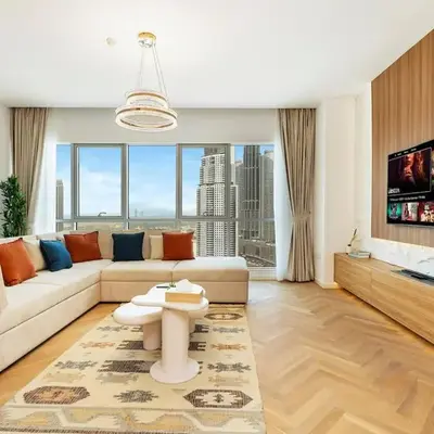 BurjKhalifa l Live show fountain view 3BR Downtown