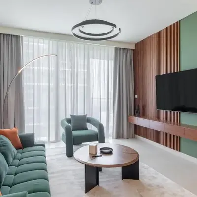 Modern 1BR in Beach Mansion with Pool and Gym