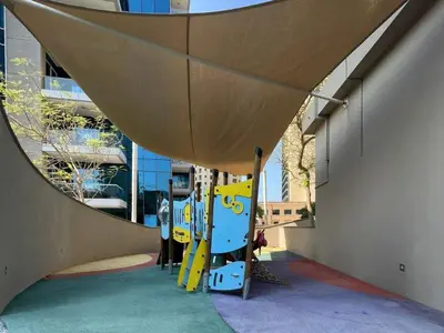 a building with a ramp with a building at Luxury 2 Bedroom Shemara Tower Dubai Marina in Dubai