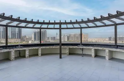 a view from the roof of a building at Elite LUX Holiday Homes - Stylish Studio at Jewelz by Danube, Dubai in Dubai