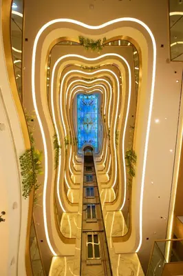 a view of a hallway on a cruise ship at Gulf Inn Hotel Al Nasr Formerly Roda Links Al Nasr in Dubai