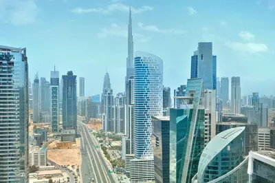 a view of a large city with tall buildings at JW Marriott Marquis Hotel Dubai in Dubai