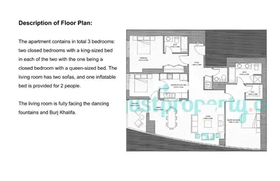 a floorplan of a floor plan of a house at Elite Royal Apartment - Full Burj Khalifa and Fountain View - The Royal in Dubai
