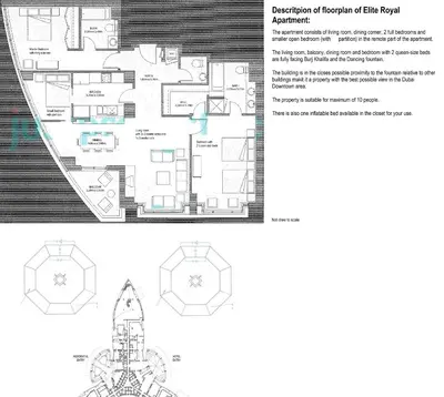 a floor plan and elevation of a house at Elite Royal Apartment - Full Burj Khalifa and Fountain View - Caesar in Dubai